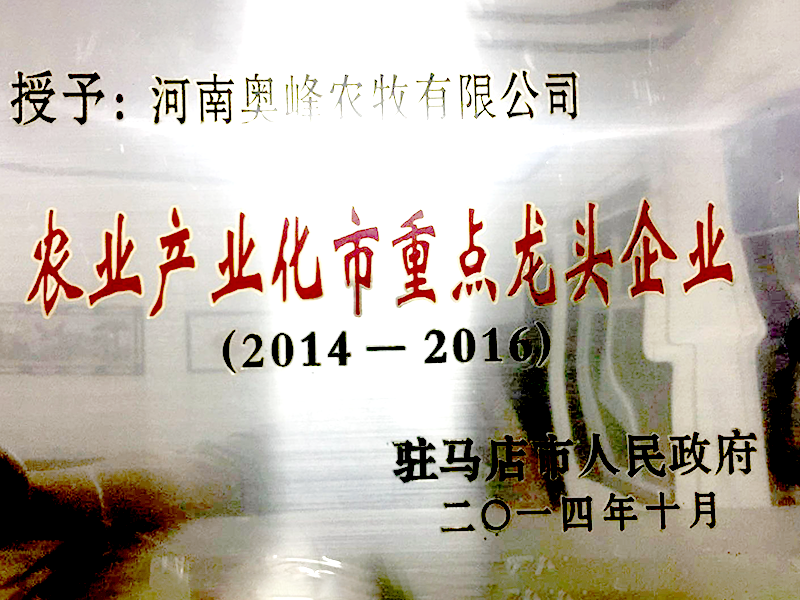 農(nóng)業(yè)產(chǎn)業(yè)化市重點(diǎn)龍頭企業(yè)